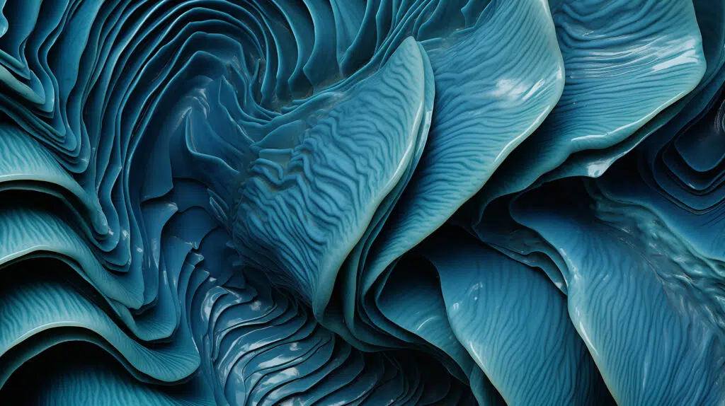 abstract image of teal coloured leaves