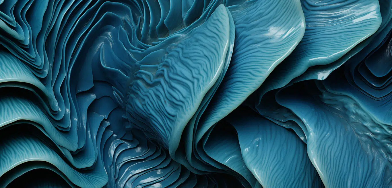 abstract image of teal coloured leaves