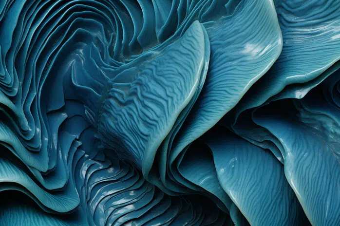 abstract image of teal coloured leaves