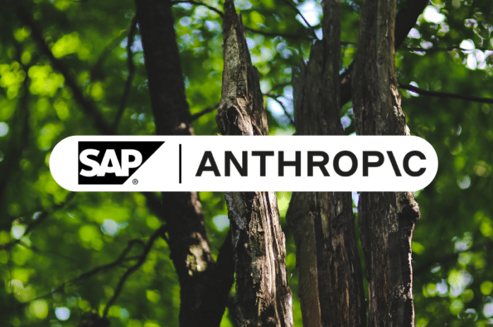SAP and Anthropic logos side by side, marking the partnership bringing Claude AI into SAP ERP